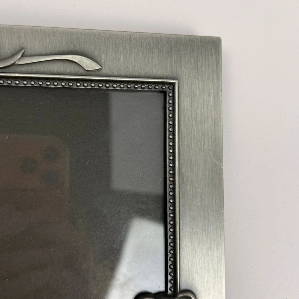 Burnes Vintage Y2K Nursery Decor Photo Album Silver Teddy Bear Pewter Metal